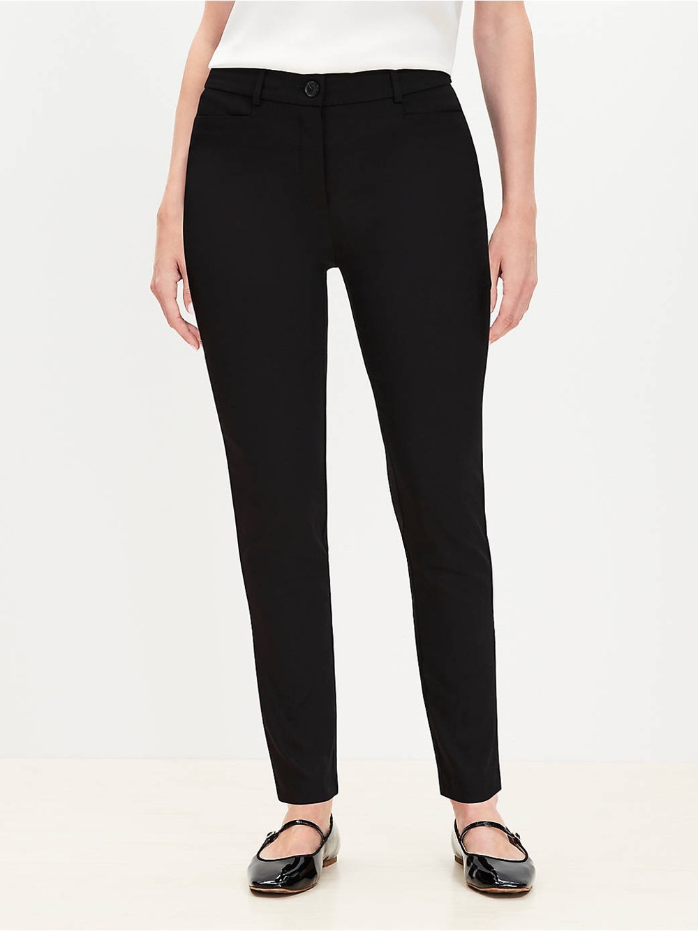LOFT Black Slim Cropped Ankle Pants